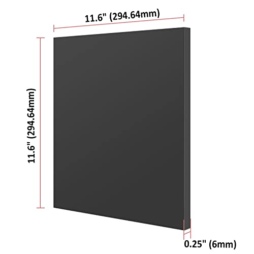 Folha de PVC expandida 12 x 12 preto imprimível Placa PVC rígida-5 mm, folha de placa de plástico ideal para sinalização, displays,