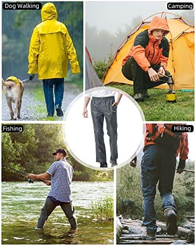 Calças de chuva masculinas de iCreek, à prova de vento respirável à prova de vento, sobre calças, chuva ao ar livre
