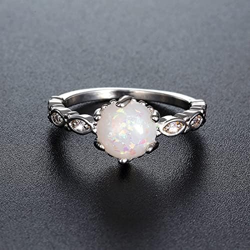Anéis para adolescentes mulheres gemas brancas brilhantes anel de zircônia promessa anéis de casamento de noivado