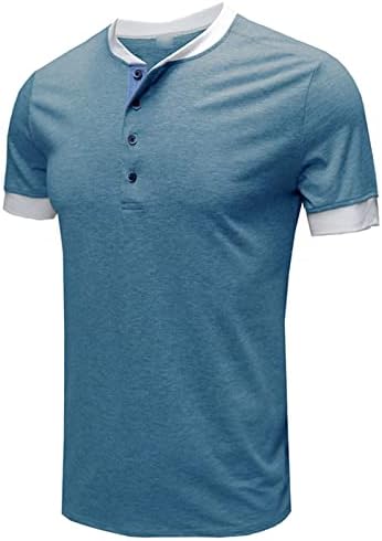 Camisas de tripulantes de palhetas da frente masculinas 4-Buttons de algodão de manga curta Classic Comfort Soft Regular Fit Tops