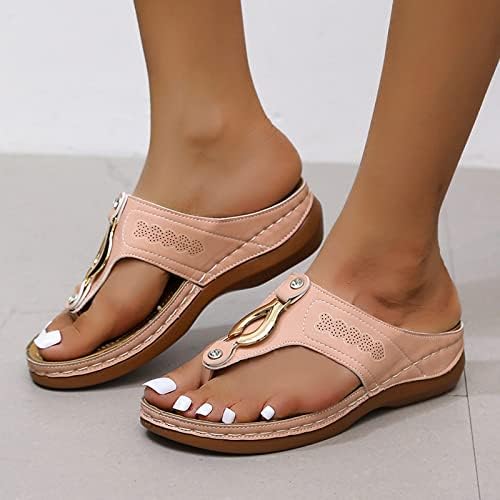 Plataforma romana de sinalizador de mulheres suporta arco de flip chinelas sandálias Hollow Out Casual Slip On Slides