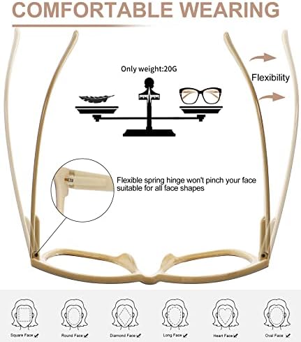Occi Chiari Oversize Reading Glasses for Women Square Round Readers 1.0 1.25 1,50 1,75 2,0 2,25 2,50 2,75 3,0 3.5