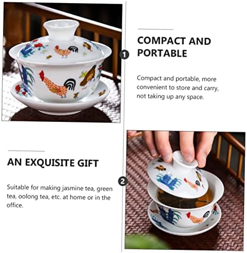 Luxshiny 1pc Tea conjunto de chá de chá com tampas de chá chinês xícara de chá chinesa Conjunto de chá de gongfu cerâmica