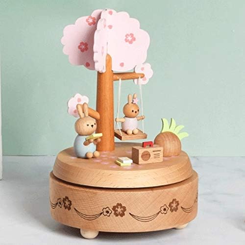 LhllHl Pink Sakura Bunny Box Box Annody Gift Student Music Box