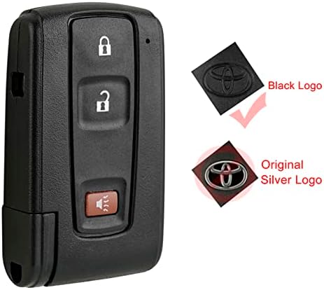 Chave FOB Substituição remota Fits para Toyota Prius 2004-2009 Entrada sem chave 2+1 Botões Controle remoto para o logotipo