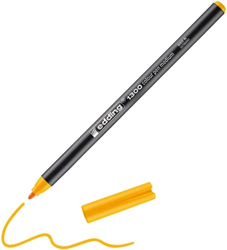 Edding 1300 Color Pen Medium - Brilhante Amarelo - 1 caneta - Nib redonda 2 mm - caneta de feltro para desenhar e escrever - caneta