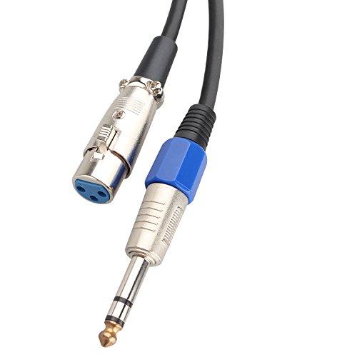 FUTHEDA Feminino XLR a 1/4 de polegada 6,35mm TRS TRS Jack Lead/Balanced Signal/Audio Patch Cabo de microfone 0,5m/1,64 pés para microfone,