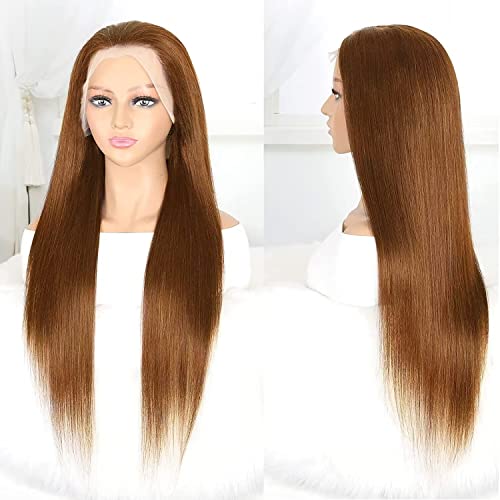 peruca de renda marrom clara transparente 13x4 perucas de cabelo humano dianteiras retas para mulheres negras 150% densidade