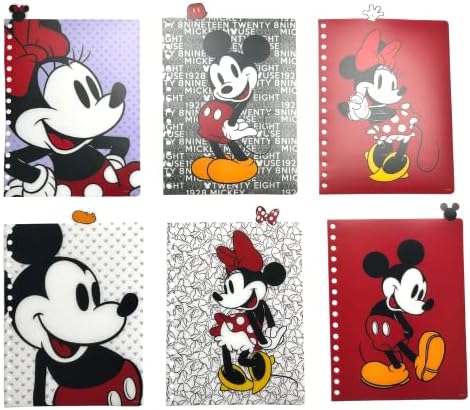 Projetos inovadores Disney Minnie e Mickey Mouse Journal Notebook, Spiral Bound, 144 Páginas forçadas, 8 x 7 polegadas, vermelho