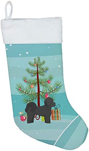 Tesouros de Caroline CK3852CS Black Mal-Shi Christmas Tree Stocking de Natal, lareira pendurando meias de Natal Decoração