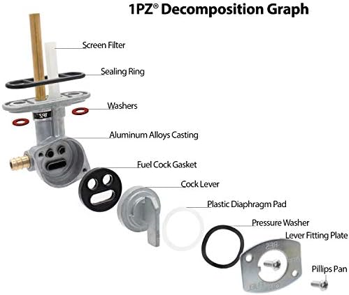 1PZ Y40-GL2 Válvula de combustível Petcock Desligue a substituição do Yamaha YFM400 YFM450 Kodiak 1993 1994 1995 1996