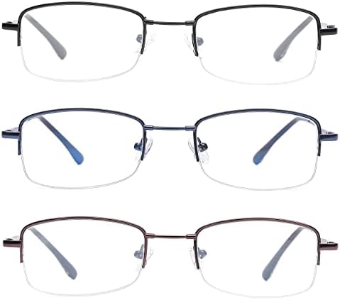 Óculos de leitura de bloqueio de luz azul com titânio de memória de ponte -flex - leitores com dobradiças de primavera