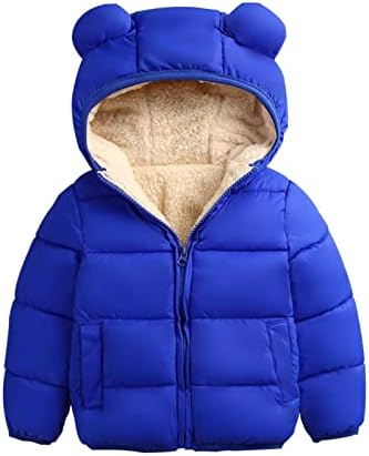 Jjhaevdy meninos meninas jaqueta bosque de jacket inverno lã de lã acolchoada de bosques de urso com capuz casaco com capuz