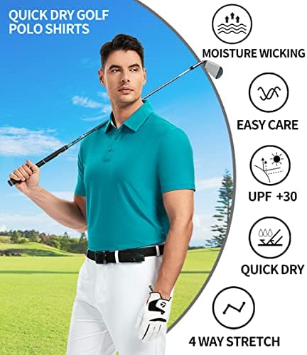 Camisa de golfe samermming wicking wicking rápido seco e manga curta camisas pólo para homens