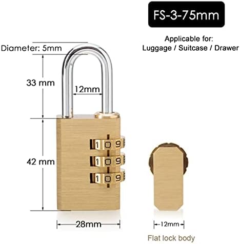 Solid Brass Copper Security Padlock Senha Código de combinação Bloqueio para ginásio