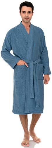 Towelselection Robe masculino, cotonete Kimono Terry Bathrobe, túmulo de banho de toalha para homens XS-3X