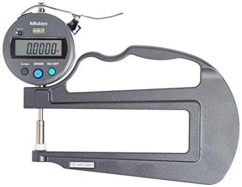 Mitutoyo 547-520scal Medidor de espessura digital com calibração e bigorna plana, tipo ID-S, polegada/métrica 0-0.47 Range, 0,0005 Resolução,