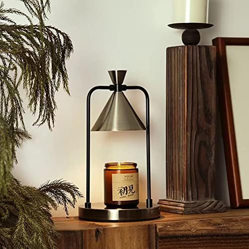 Vintage Jar Candle mais quente com timer, lâmpada de vela elétrica, luz de vela diminuída, compatível com velas grandes e pequenas,