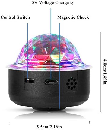 Mavis Laven RGB Stage Light, Mini Music Light With Magnet Base, Luz de Disco Controle de Som para Festas de Casamento KTV, USB Recarregável