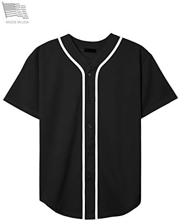 Ma Croix feito nos EUA Mens Premium Button Down Down Baseball Jersey Team Uniform Hip Hop Urban Tee Shirt