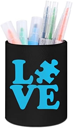 Love Autism Autism Conscientizador impresso portador de caneta Lápis para o copo de escova de maquiagem de organizador de mesa para