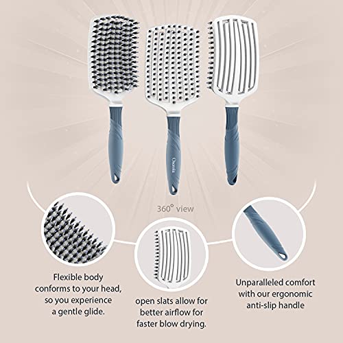 Pincel de cabelo - escova redonda profissional e pincel de remo para secagem de sopro - pincel de cabelo de detenção de cabelo