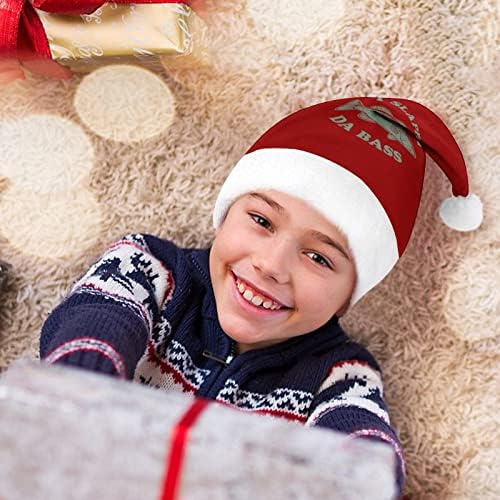 I Slappa da Bass Plush Chattle Hat de Chapéu Naughty e Nice Papai Noel com Brim de pelúcia e Decoração de natal de conforto