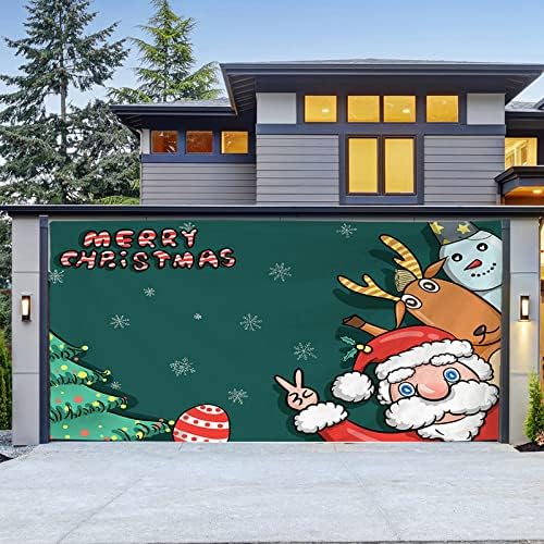 Próximo tempo de Natal de Natal para a porta do ar livre de garagem Tapestry Pano de férias decoração de pano de fundo