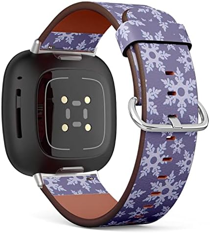 Compatível com Fitbit Versa 3 e Fitbit Sense of Wrist BraCelelet Acessório Substituição Banda de relógio de couro estampada - cor