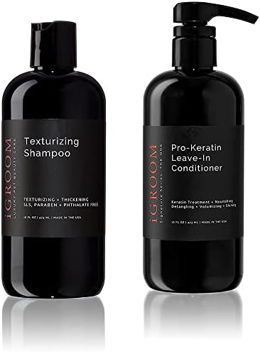 Pacote de shampoo e condicionador Igroom - shampoo de cachorro texturizador 16oz - Adicione textura e engrosse - derivado naturalmente