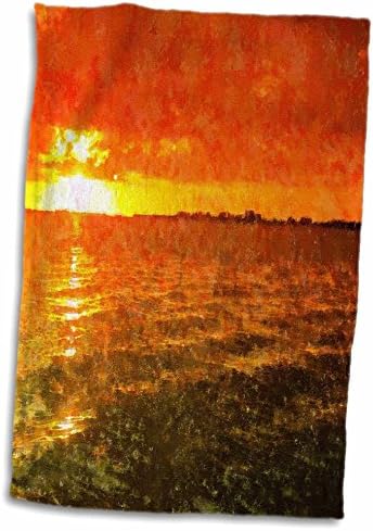 3drose florene impressão arte - cenário de sol vermelho - toalhas