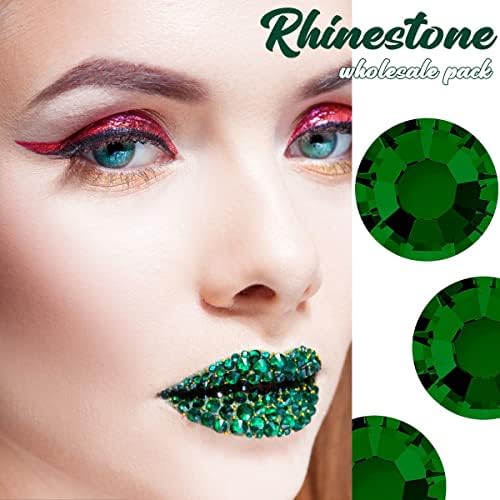 1800pcs Emerald Green unhas strasss SS10 2,8mm Arte de unhas a granel redonda plana k9 vidro jóias de vidro Bads