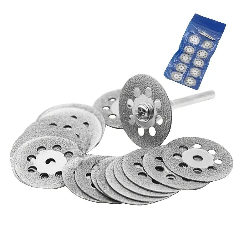 10pcs 22mm Mini Sharp Diamond Cut Off Rotary Cutting Disc With 2pcs Haste