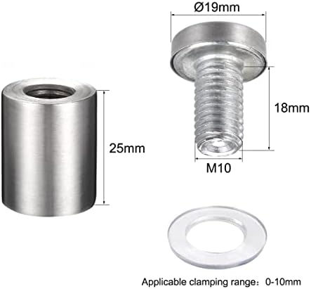 Standings de sinal suportes de parede de vidro de parede pregos de publicidade 19mm x 30 mm 5pcs