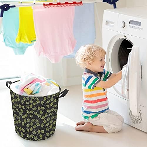 Ginkgo deixa cesto de roupa de lavander