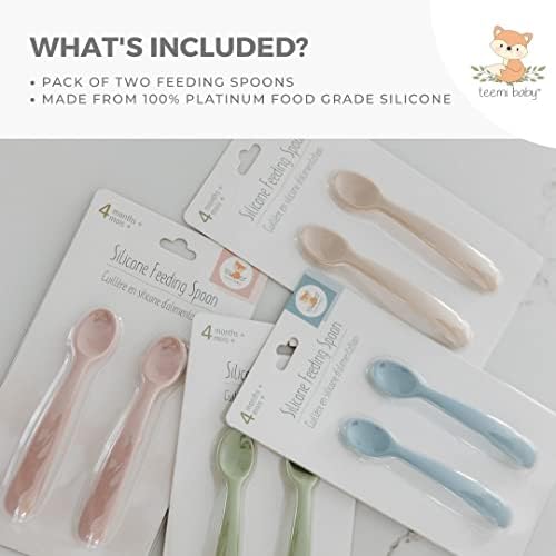 Teemi Baby Silicone Baby Feeding Spoons | 2 pacotes