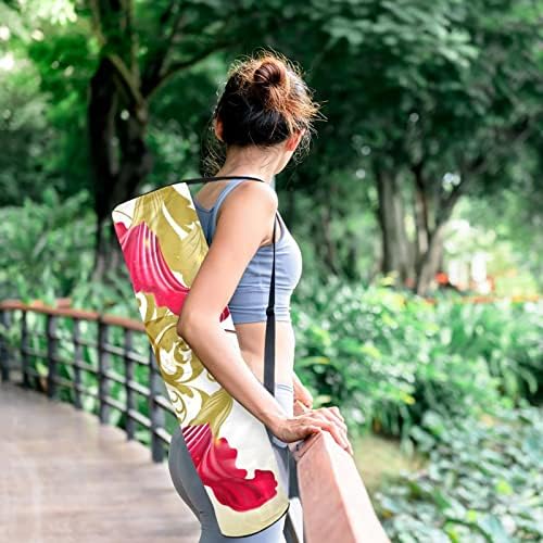 Ratgdn Yoga Mat Bag, Retro Humming Bird Floral Exercício ioga transportadora de tape