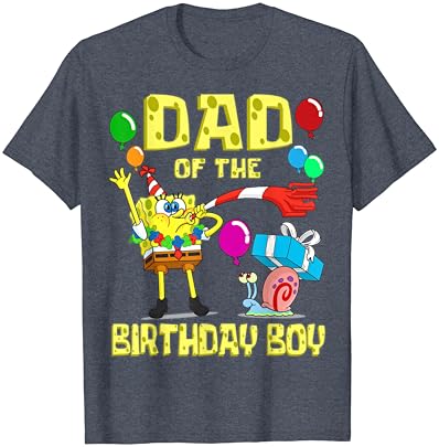Mademark x Bob Esponja Squarepants - Bob Esponja Papai da Camiseta de festa temática do menino de aniversário
