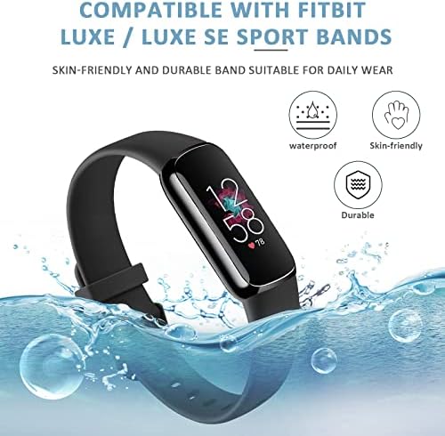 3 Pack Fitbit Luxe Bands Compatível com homens de luxo Fitbit, pulseira de pulseira de silicone suave para Fitbit Luxe/Luxe