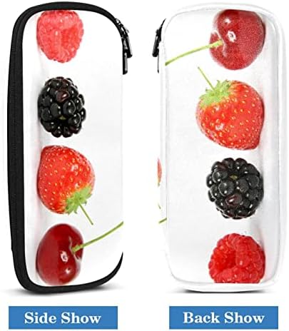 Pen Case de caneta Strawberry Cherry Fruit Lápis Marcador de artigos de artigos de maquiagem de armazenamento para meninos adolescentes