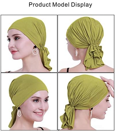 lenço de quimioterapia de bambu osvyo para mulheres queda de cabelo - escorregamento de câncer em turbantes de chapéu de embalagem