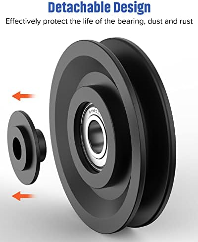 Roda de polia de rolamento de nylon 90mm/3,5 Substitua para o equipamento de ginástica de máquina de cabos por porta de garagem,