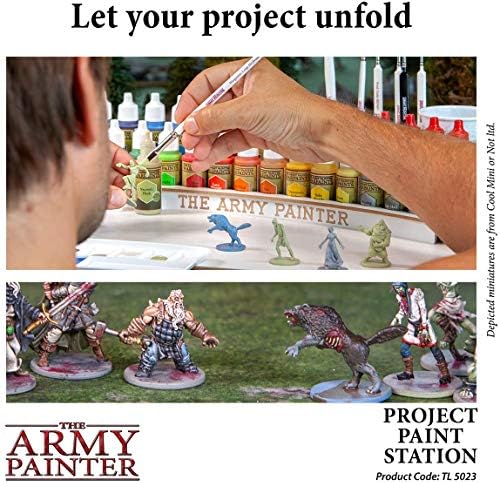 O suporte para pintura Modelo de Painte do Exército e suporte de pincel -Rack de tinta de garrafa, estação de pintura com organizador