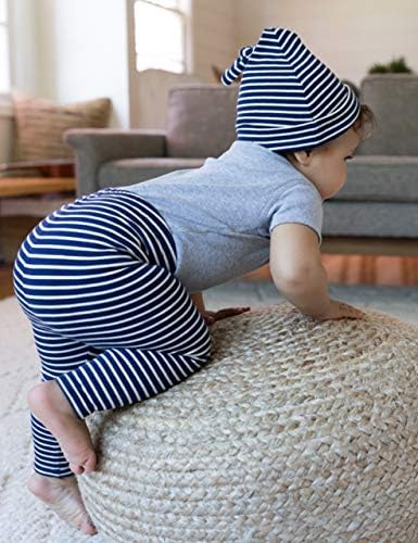 Lua e de volta por Hanna Andersson Girls 'Baby Organic Cotton Bodys, Pant and Cap Gift Set