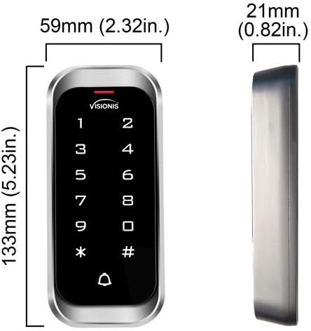 Visionis FPC-5601 Controle de acesso de uma porta em porta de balanço 300 libras Maglock + Teclado digital de toque externo