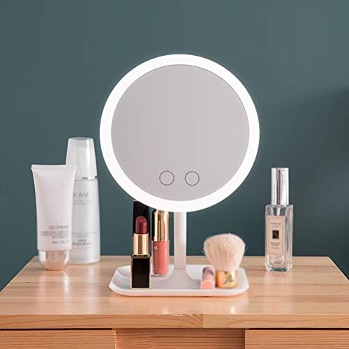 Espelho de maquiagem jjry com led espelho de mesa leve de mesa de beleza espelho leve ferramentas de beleza para preenchimento