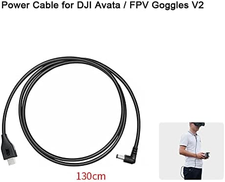 Cabo de alimentação de 1,3m de lenght de 1,3m para DJI avata/fpv óculos de vôo V2 Voas Linha de alimentação de bateria Substitua peças de reposição