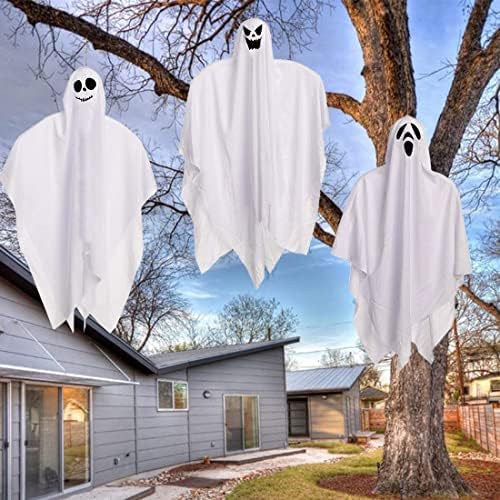 3 Pacote de Halloween Decorações de fantasmas pendurados, 35,5 Fantasmas voadores, Ghost Halloween Ghost Hungings para Halloween