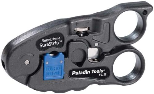 Paladin Tools PA1119 Smarthome Surestrip - Cortador de cabos profissionais e stripper - RG6, RG6Q, RG59 Coax, Cat5,