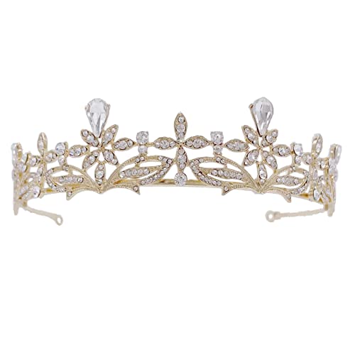 SH Tiara para noiva, coroas de ouro Princesa Tiara Crystal Birthday Bridal Hair Acessórios para mulheres
